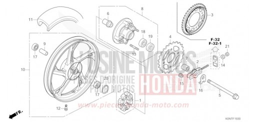 ROUE ARRIERE CBF125MEFT de 2026